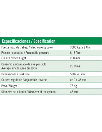 PRENSA NEUMÁTICA DE 3T 2