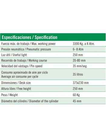 PRENSA NEUMÁTICA DE 3300KG 2