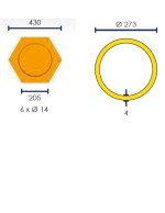 POSTE DE PROTECCIÓN AMARILLO Y NEGRO POT273NJ Ø273-1200MM