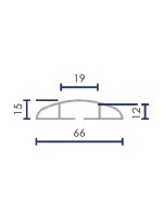 PROTECTOR DE CABLE PARA SUELO CPB655 - 5000 x 66 x 15 mm / Ø12 MÁX