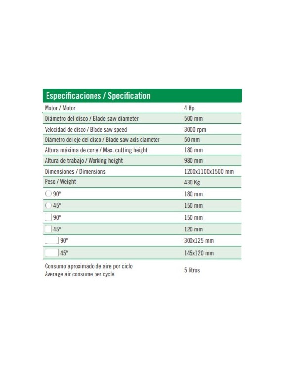 TRONZADORA PARA ALUMINIO 500 - A