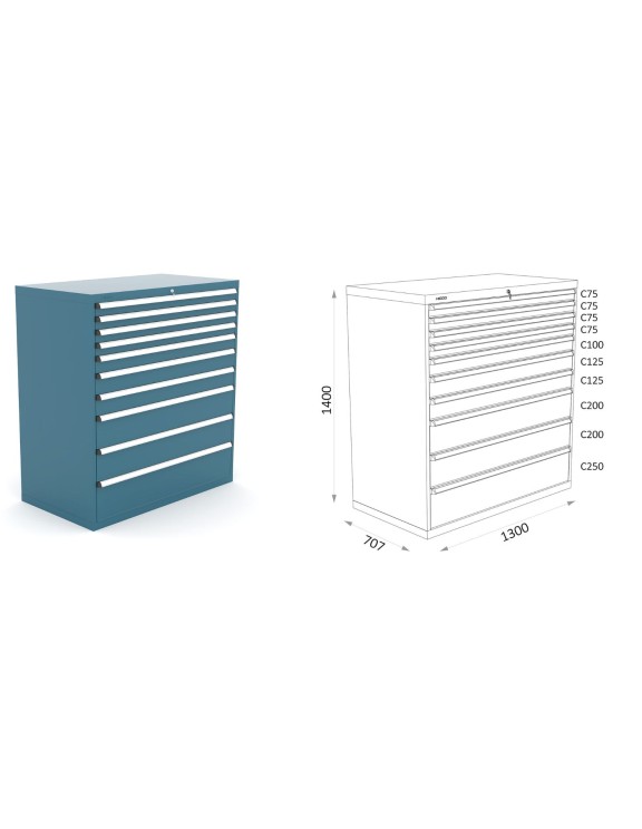 ARMARIO CON 10 CAJONES SERIE 143 4 35