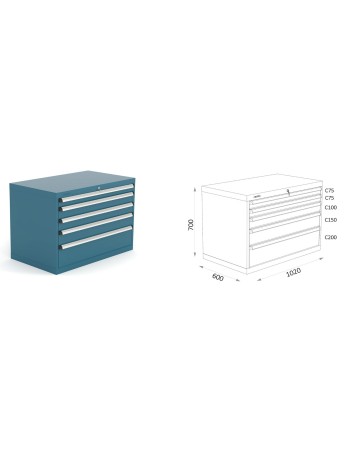 ARMARIO CON 5 CAJONES SERIE...