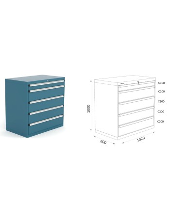 ARMARIO CON 5 CAJONES SERIE...