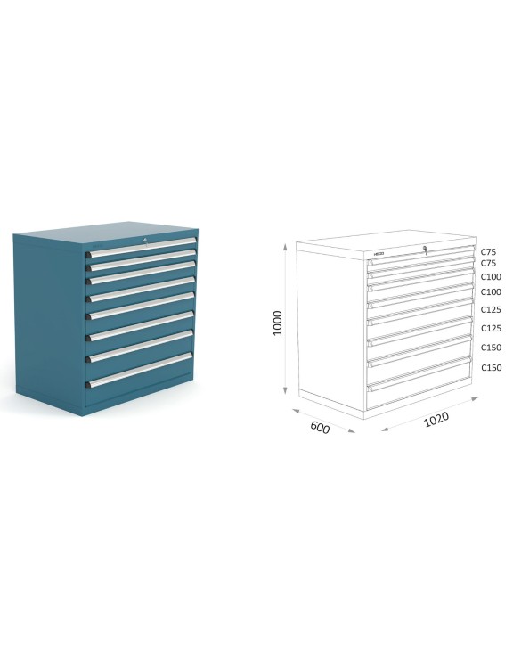 ARMARIO CON 8 CAJONES SERIE 123 2 15