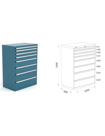 ARMARIO CON 8 CAJONES SERIE...