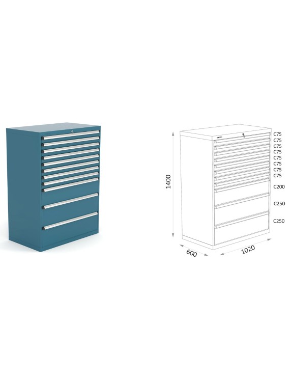 ARMARIO CON 11 CAJONES SERIE 123 4 17
