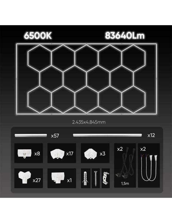 SET DE LUCES LED HEXAGONALES PARA TECHO