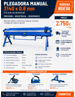 ¡ GRAN OFERTA PLEGADORA DE CHAPA MANUAL 3140/0,8 !