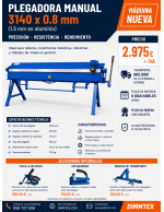 ¡ GRAN OFERTA PLEGADORA DE CHAPA MANUAL 3140/0,8 !