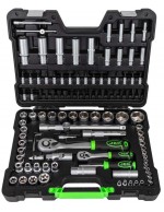 ESTUCHE DE HERRAMIENTAS DE 108 PIEZAS CON VASOS HEXAGONALES CINCADO