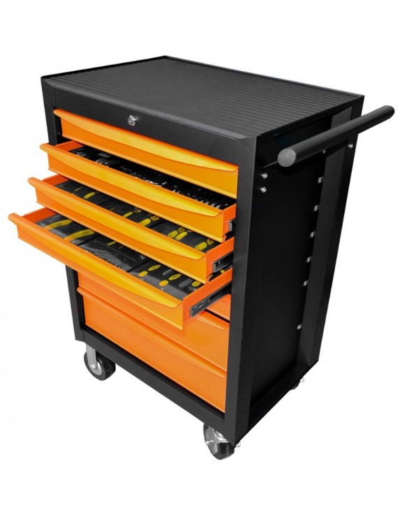CARRO DE 7 CAJONES NARANJA CON...