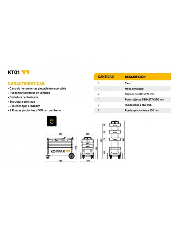 CARRO DE HERRAMIENTAS PLEGABLE