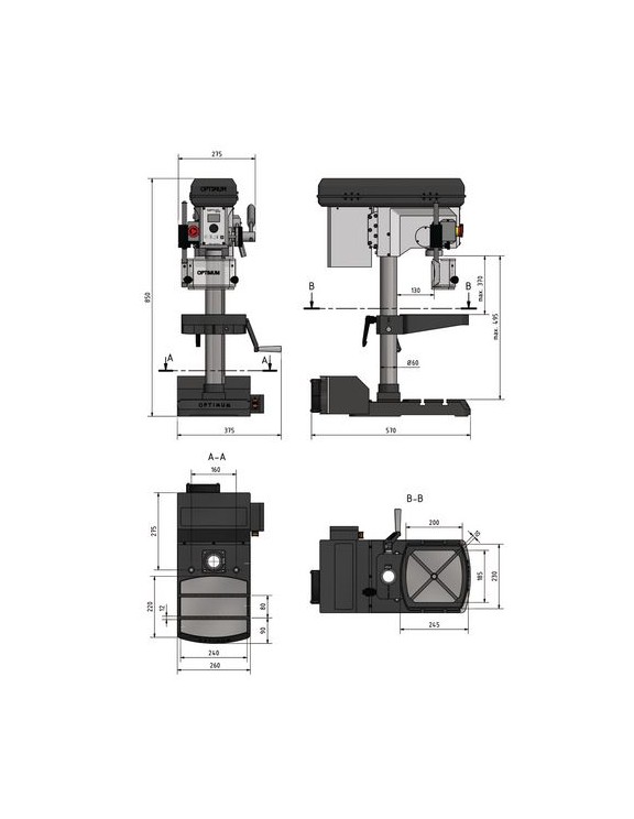 TALADRO DE SOBREMESA CON VARIADOR DX 17V